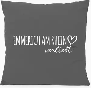 Подушка Huuraa Sofa Cushion Emmerich am Rhein in Love Gift 40x40cm with Filler Steel Grey Cotton Emmerich am Rhein Souvenir Hellweg Druckerei