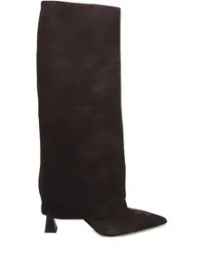 Замшевые сапоги с широким голенищем Sergio Levantesi, коричневый