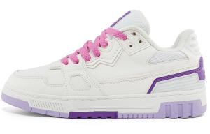 Kappa Женские противоскользящие износостойкие низкие скейтерские кроссовки бело-фиолетовые Korean White/Lily Purple-012, цвет Korean White/Lily Purple-012