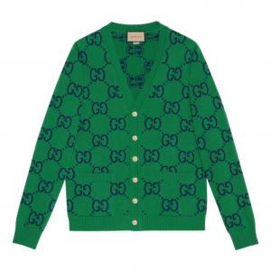 Кардиган Gucci GG Knit Cardigan 'Green Blue' 674043-XKB3V-3129, зеленый