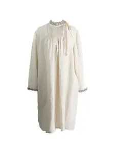 Платье с плиссировкой и украшенным воротником Prada, бежевый