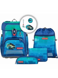Step by Step Набор школьных сумок «Облачный океан» с изображением космического корабля и шипов, 5 предметов, синий