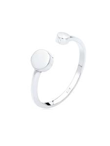 Elli Кольцо из серебра 925 пробы с геометрическим узором и кругом в серебряной оправе