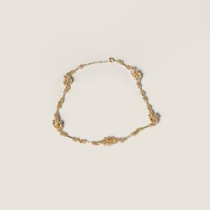 Металлическое ожерелье с кристаллами MIU MIU, золото/кристалл