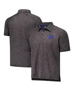 Мужская поло с длинным рукавом реглан Duke Blue Devils цвета вересковый уголь Colosseum