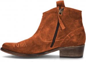 Женские ковбойские ботильоны с вышивкой, заостренный носок, низкий каблук, боковая молния, вестерн-стиль, повседневные нарядные ботинки OAKUMSAS, Orange