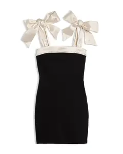 Детское платье с атласными завязками на плечах - для девочек постарше. Katiejnyc, мультиколор