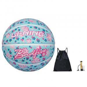 LINING Badfive резиновый баскетбольный мяч blue green pink white размер 7 тренировочный unisex