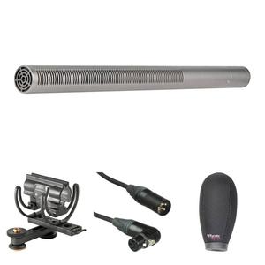 Комплект влагозащищенного направленного микрофона RODE NTG3 с креплением на башмак, ветрозащитой и кабелем XLR (сатиновый никель)