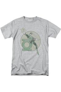 Футболка с коротким рукавом для взрослых DC Comics Retro Lantern Iron On Gildan, цвет athletic heather