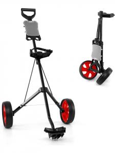 COSTWAY Тележка для гольфа, 2 колеса, красного цвета