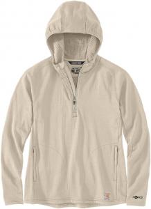 Carhartt Women's 106456 Женская футболка с капюшоном и полумолнией Relaxed Fit, Oat Milk