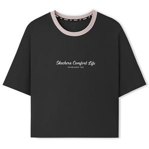 Футболка с рукавом реглан женская угольно-черная Carbon Black Skechers, черный