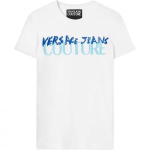 Футболка из хлопка с логотипом VERSACE, белый