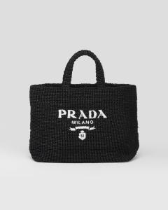 Вязаная сумка-тоут Prada, черный