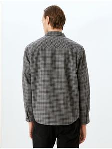 Рубашка в клетку антрацитового цвета KOTON