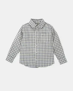 Рубашка для мальчика в синюю клетку Tutto Piccolo, синий
