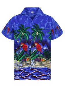 Рубашка King Kameha Parrot, темно-синий