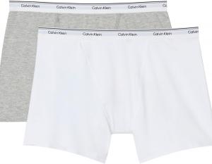 Женские трусы-боксеры Calvin Klein Balance из эластичного хлопка, 2 пары, White/Grey Heather