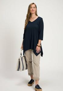 Топ с длинными рукавами FINITION EN POINTE COL EN V Ulla Popken, темно-синий