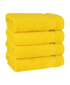 Набор полотенец для рук American Soft Linen Bekos Premium из 100% турецкого хлопка, 4 шт, желтый