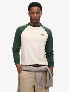 Бейсболка с логотипом Essential с длинными рукавами Superdry, Oatmeal/Enamel Green