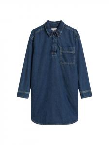 Marc O'Polo DENIM Свободное джинсовое платье-поло темно-синего цвета