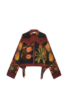 Рубашка из твила с принтом «фуляр» BLUMARINE, черный