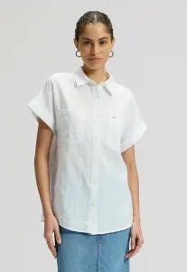 Блузка с коротким рукавом, свободного кроя, на пуговицах. Lee, Bright White