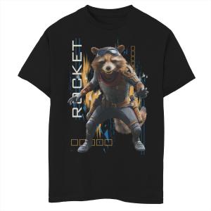Футболка с рисунком «Ракетная поза» для мальчиков 8–20 лет «Марвел Мстители: Финал» Marvel, черный