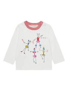 Футболка Marni Kids с графическим принтом, белый