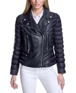 Женская кожаная пуховая куртка Julia & Stella By Maximilian, Black