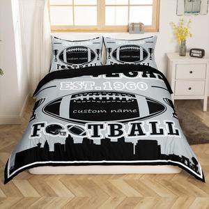 Erosebridal 3D футбольное покрывало для спортивных фанатов, черно-серый дизайн, Black Gray