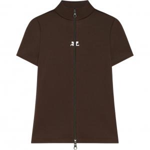 Куртка-толстовка Courrèges Interlock на молнии COURREGES, коричневый