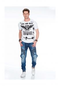 Джинсы с эластичными манжетами по подолу Cipo & Baxx, синий