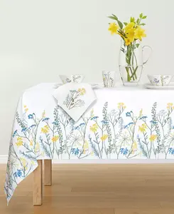 Прямоугольная скатерть с цветочным узором, 60 x 102 дюйма Lenox, blue/white