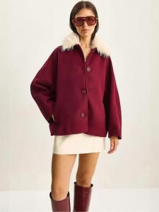 Bianco Lucci Зимнее пальто в цвете бордо