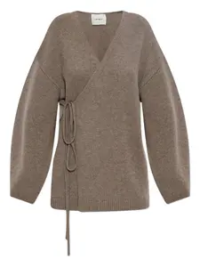 Кардиган с запахом и завязками Lisa Yang, коричневый