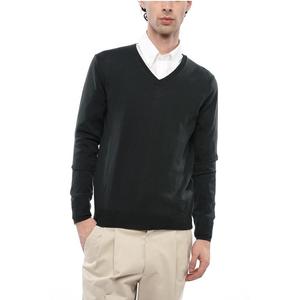 Свитер из натуральной шерсти с V-образным вырезом Corneliani, Green