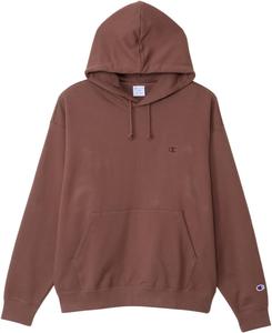 Мужская толстовка Champion C8-A122Z с длинным рукавом, круглым вырезом, вышитым логотипом One Point, свободным кроем и приспущенными плечами, с капюшоном, темно-коричневый