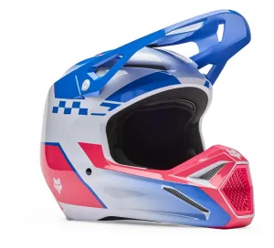 Детский внедорожный шлем V1 Collect Fox Racing, синий/розовый