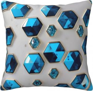 CarXs Подушка Blue Hexagons and Diamonds с двусторонним принтом Blue Hexagons and Diamonds