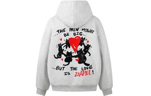 Толстовка Unisex Hooded Moderate Heavyweight ZIAREL, белый heather серый