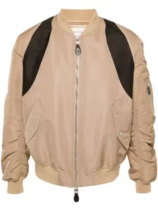 Бомбер с контрастной вставкой Alexander Mcqueen, бежевый