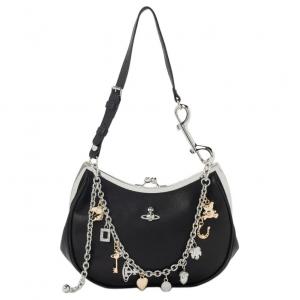 Женская черная сумка через плечо из овчины Vivienne Westwood, Set (Bag+Dust Bag)