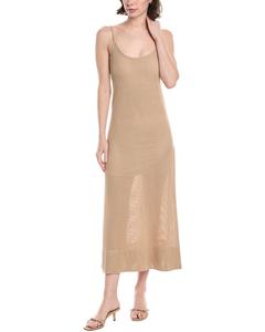 Энза Коста Открытый Трикотажный Ками Макси Платье Enza Costa, бежевый