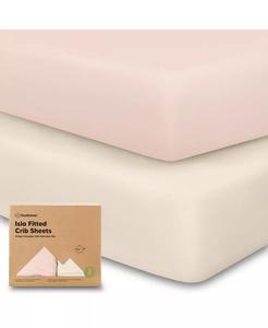 Простыни для детской кроватки, 2 шт., органические простыни для детской кроватки, стандартные простыни для детской кроватки KeaBabies, розовый