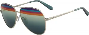 Солнцезащитные очки Salvatore Ferragamo SF 172 S 712, блестящее золото/петролиум/мультицвет/зеленый, Shiny Gold