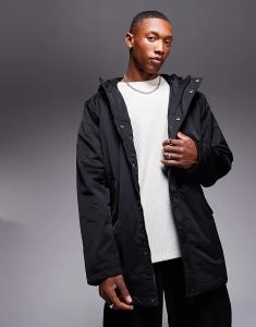 Парка с подкладкой из стеганого материала «борг» черного цвета ASOS DESIGN