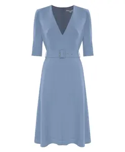 Элегантное длинное платье с поясом Kocca, синий